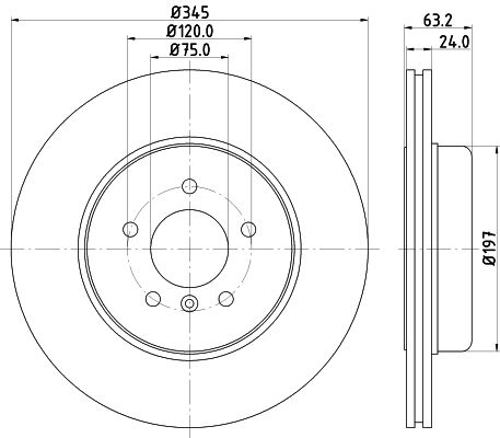 HELLA PAGID Тормозной диск 8DD 355 119-341